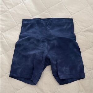 Lululemon 4” blue tye dye bike shorts